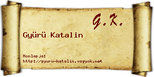Gyürü Katalin névjegykártya